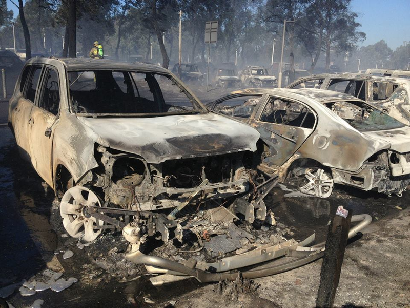 Illustration for article titled freak car park fire= 47 BURNTOUT CARS, lots of pics